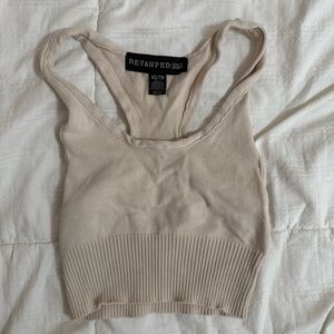 Revamped Beige Knit Tank Top